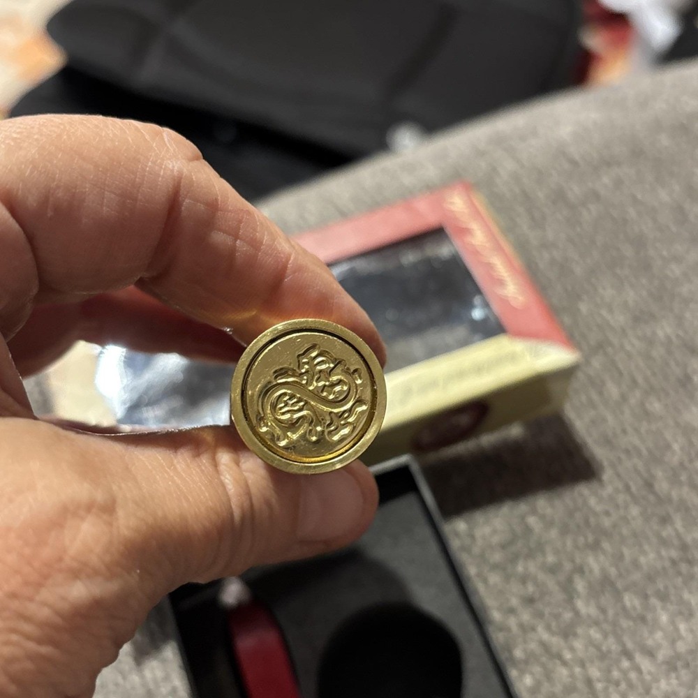 Manuscript Initial Seal Set letter S long‎ wood handle w/mail able red wax NIB - Picture 9 of 10